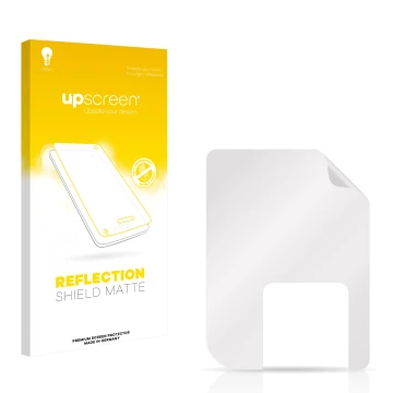 Front side of a product packaging with the brand logo upscreen. Next to it is the corresponding screen protector.