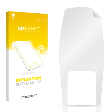 Front side of a product packaging with the brand logo upscreen. Next to it is the corresponding screen protector.