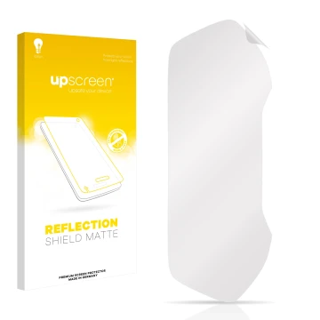 Front side of a product packaging with the brand logo upscreen. Next to it is the corresponding screen protector.