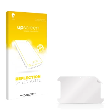 Front side of a product packaging with the brand logo upscreen. Next to it is the corresponding screen protector.