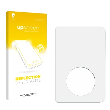 Front side of a product packaging with the brand logo upscreen. Next to it is the corresponding screen protector.
