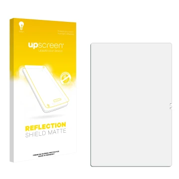 Front side of a product packaging with the brand logo upscreen. Next to it is the corresponding screen protector.