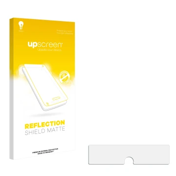 Front side of a product packaging with the brand logo upscreen. Next to it is the corresponding screen protector.