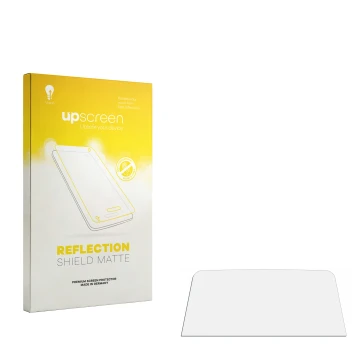 Front side of a product packaging with the brand logo upscreen. Next to it is the corresponding screen protector.