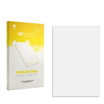 Front side of a product packaging with the brand logo upscreen. Next to it is the corresponding screen protector.