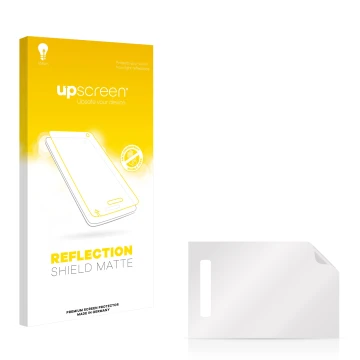 Front side of a product packaging with the brand logo upscreen. Next to it is the corresponding screen protector.