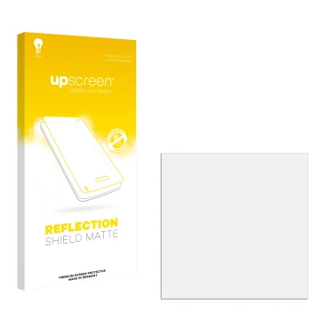 Front side of a product packaging with the brand logo upscreen. Next to it is the corresponding screen protector.