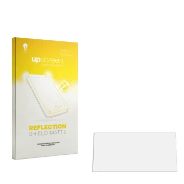 Front side of a product packaging with the brand logo upscreen. Next to it is the corresponding screen protector.