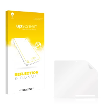 Front side of a product packaging with the brand logo upscreen. Next to it is the corresponding screen protector.