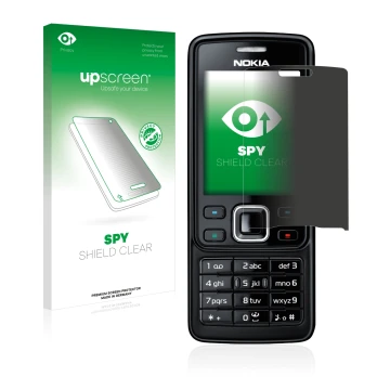 Front side of a product packaging with the brand logo upscreen. Next to it is the device Nokia 6300 2007 shown with the corres