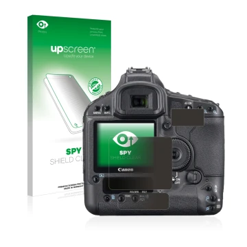 Front side of a product packaging with the brand logo upscreen. Next to it is the device Canon EOS 1Ds Mark III shown with the