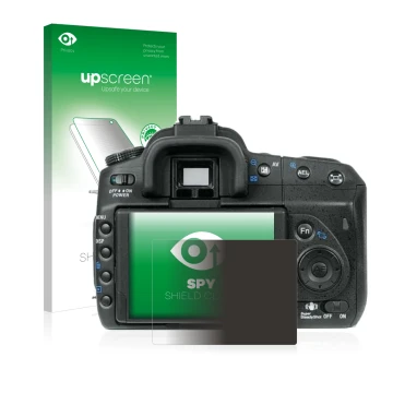 Front side of a product packaging with the brand logo upscreen. Next to it is the device Sony Alpha 350 (DSLR-A350) shown with