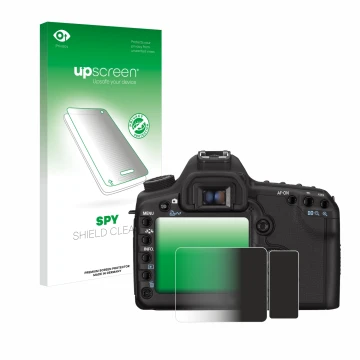 Front side of a product packaging with the brand logo upscreen. Next to it is the device Canon EOS 5D Mark II shown with the c
