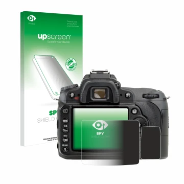 Front side of a product packaging with the brand logo upscreen. Next to it is the device Nikon D90 shown with the correspondin