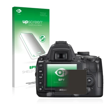 Front side of a product packaging with the brand logo upscreen. Next to it is the device Nikon D5000 shown with the correspond