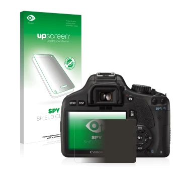 Front side of a product packaging with the brand logo upscreen. Next to it is the device Canon EOS 550D shown with the corresp
