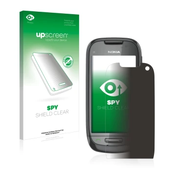 Front side of a product packaging with the brand logo upscreen. Next to it is the device Nokia C7-00 shown with the correspond