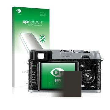 Front side of a product packaging with the brand logo upscreen. Next to it is the device Fujifilm FinePix X100 shown with the 