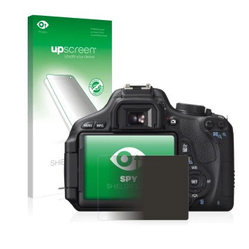 Front side of a product packaging with the brand logo upscreen. Next to it is the device Canon EOS 600D shown with the corresp