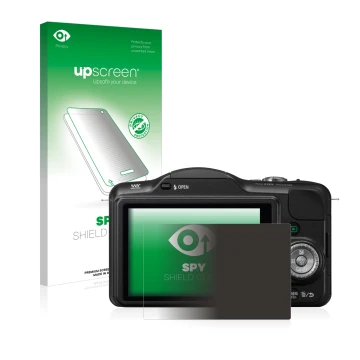 Front side of a product packaging with the brand logo upscreen. Next to it is the device Panasonic Lumix DMC-GF3 shown with th