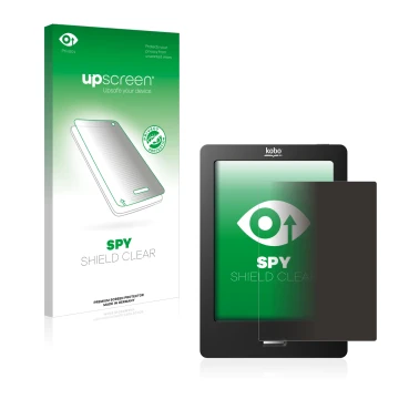 Front side of a product packaging with the brand logo upscreen. Next to it is the device Kobo eReader Touch shown with the cor
