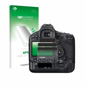 Front side of a product packaging with the brand logo upscreen. Next to it is the device Canon EOS 1D X shown with the corresp