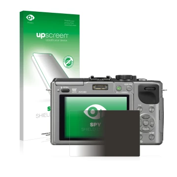 Front side of a product packaging with the brand logo upscreen. Next to it is the device Panasonic Lumix DMC-GX1 shown with th