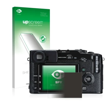 Front side of a product packaging with the brand logo upscreen. Next to it is the device Fujifilm X-Pro1 shown with the corres