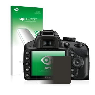 Front side of a product packaging with the brand logo upscreen. Next to it is the device Nikon D3200 shown with the correspond