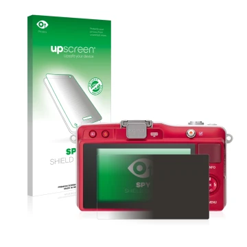 Front side of a product packaging with the brand logo upscreen. Next to it is the device Olympus PEN Mini E-PM2 shown with the