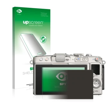 Front side of a product packaging with the brand logo upscreen. Next to it is the device Olympus PEN Lite E-PL5 shown with the