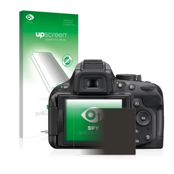 Front side of a product packaging with the brand logo upscreen. Next to it is the device Nikon D5200 shown with the correspond