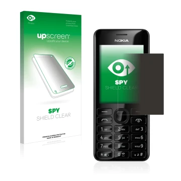 Front side of a product packaging with the brand logo upscreen. Next to it is the device Nokia 206 Dual SIM shown with the cor