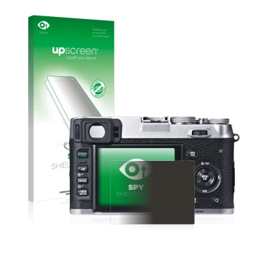 Front side of a product packaging with the brand logo upscreen. Next to it is the device Fujifilm X100S shown with the corresp