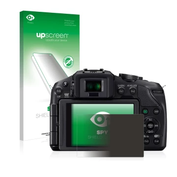 Front side of a product packaging with the brand logo upscreen. Next to it is the device Panasonic Lumix DMC-G6 shown with the
