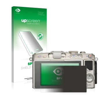 Front side of a product packaging with the brand logo upscreen. Next to it is the device Olympus PEN E-PL6 shown with the corr