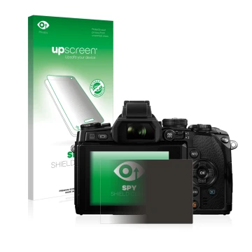 Front side of a product packaging with the brand logo upscreen. Next to it is the device Olympus OM-D E-M1 shown with the corr