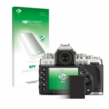 Front side of a product packaging with the brand logo upscreen. Next to it is the device Nikon Df shown with the corresponding