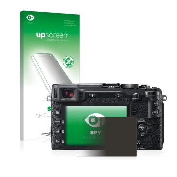 Front side of a product packaging with the brand logo upscreen. Next to it is the device Fujifilm X-E2 shown with the correspo
