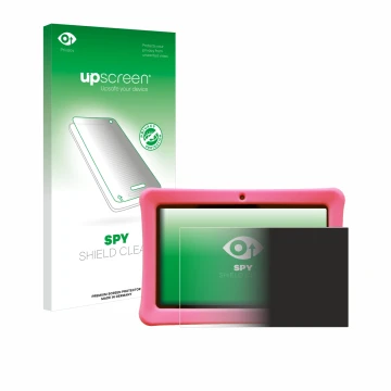 Front side of a product packaging with the brand logo upscreen. Next to it is the device Contixo Kids 7
