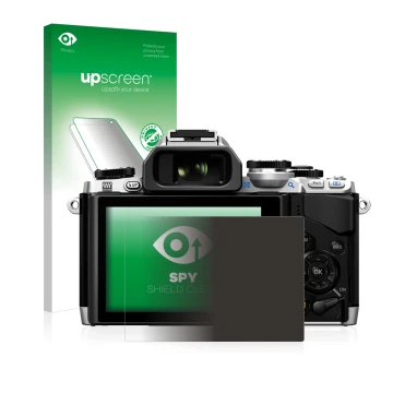 Front side of a product packaging with the brand logo upscreen. Next to it is the device Olympus OM-D E-M10 shown with the cor