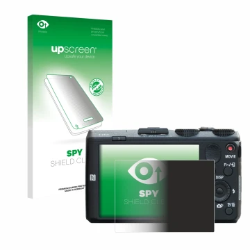 Front side of a product packaging with the brand logo upscreen. Next to it is the device Sony Cyber-Shot DSC-HX60 shown with t