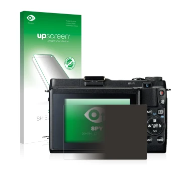 Front side of a product packaging with the brand logo upscreen. Next to it is the device Canon PowerShot G1 X Mark II shown wi