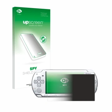 Front side of a product packaging with the brand logo upscreen. Next to it is the device Sony PSP 2004 shown with the correspo