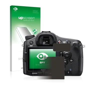 Front side of a product packaging with the brand logo upscreen. Next to it is the device Sony Alpha 77 II (SLT-A77 II) shown w