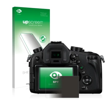 Front side of a product packaging with the brand logo upscreen. Next to it is the device Panasonic Lumix DMC-FZ1000 shown with