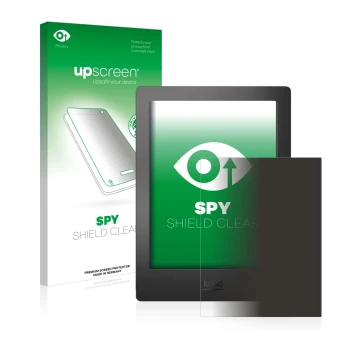 Front side of a product packaging with the brand logo upscreen. Next to it is the device Kobo Aura H2O shown with the correspo