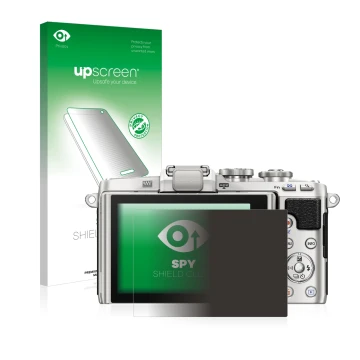 Front side of a product packaging with the brand logo upscreen. Next to it is the device Olympus PEN E-PL7 shown with the corr