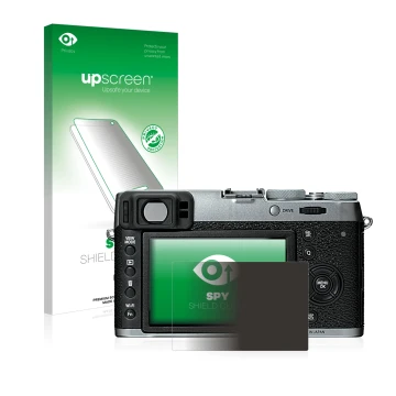 Front side of a product packaging with the brand logo upscreen. Next to it is the device Fujifilm X100T shown with the corresp