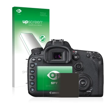 Front side of a product packaging with the brand logo upscreen. Next to it is the device Canon EOS 7D Mark II shown with the c